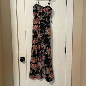 Floral Romper with Train